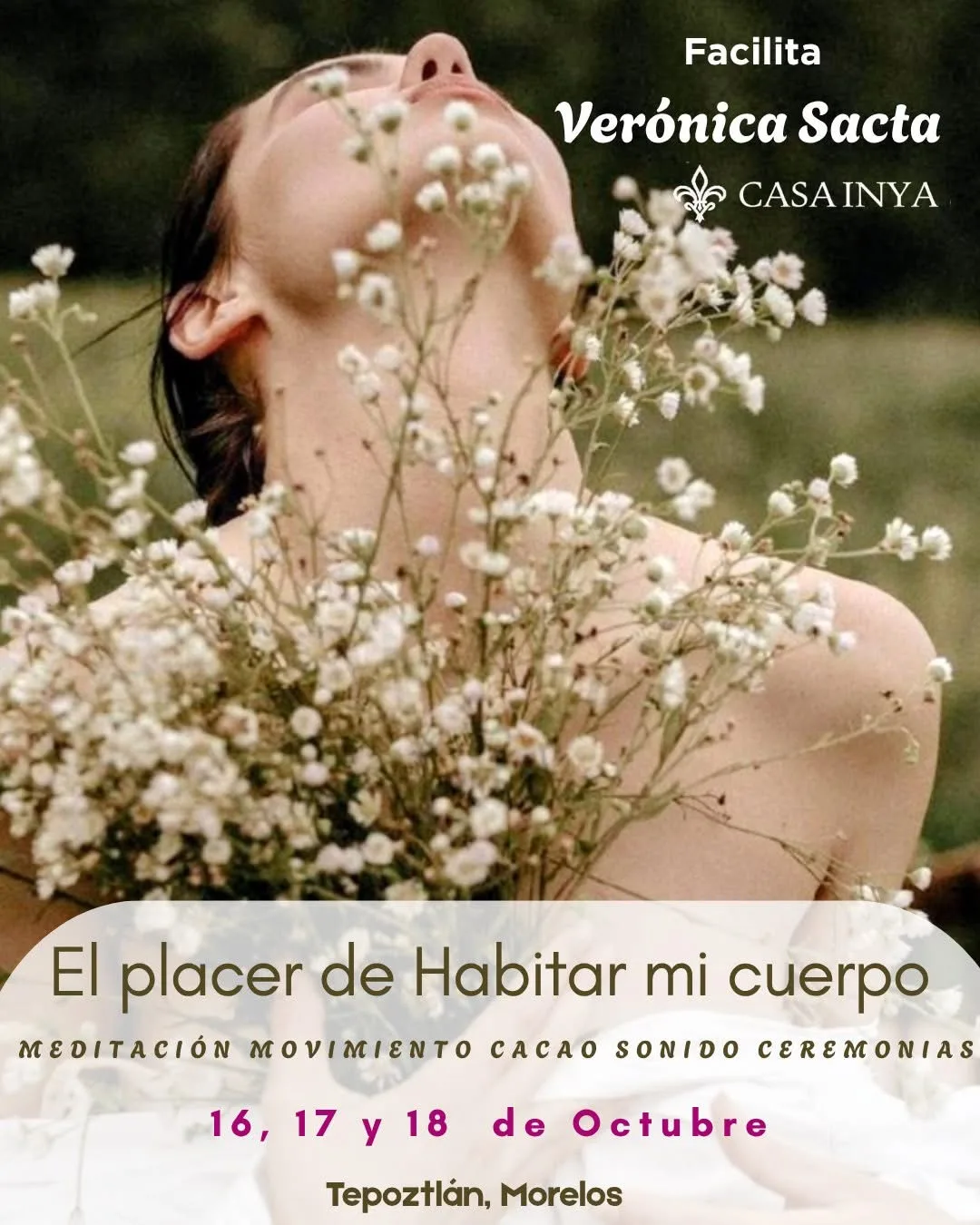 Cartel El placer de habitar mi cuerpo, 16, 17 y 18 de octubre en Tepoztlán